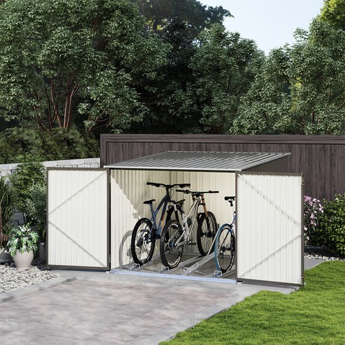 Outdoor steel garden bike shed - steel,