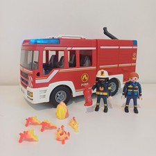 Incomplete Playmobil Fire Engine Set 9464 with 2 Firemen Figures LIGHTS & SOUNDS