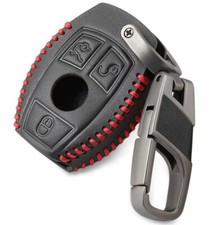 quality Leather Car Key Cover For Mercedes Benz W203 W210 W211 W124 AMG