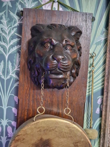 Antique carved wood - lion, head