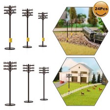 24pcs Model Railway N Scale Telephone Pole 1:150 Power Poles 5.8cm