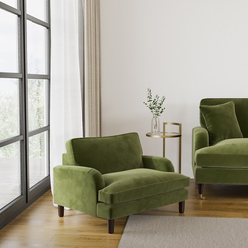 Olive green velvet - velvet, kids