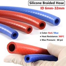 Red / Blue Silicone Braided Hose Tube Reinforced - Water Oil Fuel High Temp 300℃