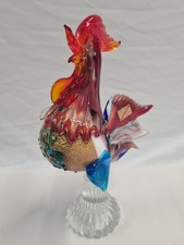 Murano Glass Rooster / Cockeral  Ornament Handcrafted Figurine Venetian Art 80s 
