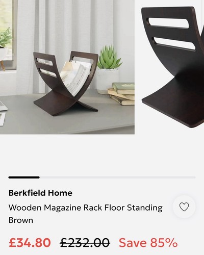 Curved wooden magazine rack - curved,