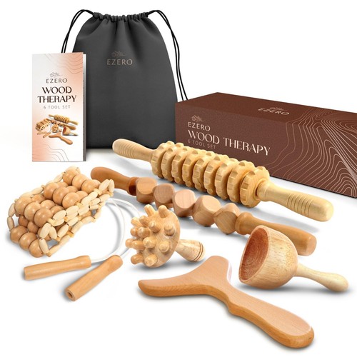 Wood therapy massage tools set - therapy,