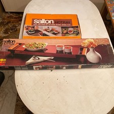 2 X Salton H2 & H3 Hotray Food Warmer Hot Tray Boxed 1 Power Cable Vintage 1970s