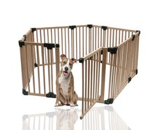 Bettacare Wooden Dog Pen, Pentagon, 5 x 120cm, Natural Wood, 76cm High
