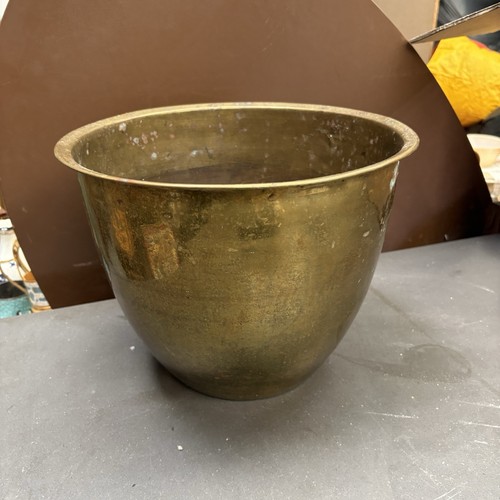 Vintage brass plant pot waste - pot,