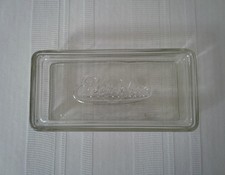 ELECTROLUX Vintage advertising 9.5" DEPRESSION GLASS BUTTER DISH / FRIDGE BOX