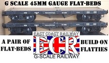 2 X G SCALE 45mm GAUGE FLATBED TO BUILD ON. RAILWAY TRUCK GARDEN TRAIN FLAT BED