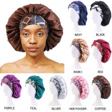 Sleeping Bonnet Hair Wrap Silk Satin Cap Women Elastic Soft Hat Headwear Turban↖