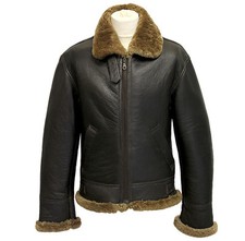 Men's Aviator B3 Ginger Real Shearling Sheepskin Leather Bomber Flying Jacket