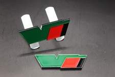 Green Red Black Chrome Edges V VRS Front Grille & Rear Boot Badge SET  for Skoda