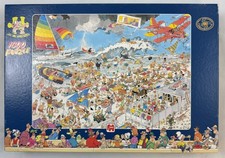Jan Van Haasteren Jigsaw Puzzle 1000 Pieces At The Beach Jumbo 1652 Vintage Complete JvH