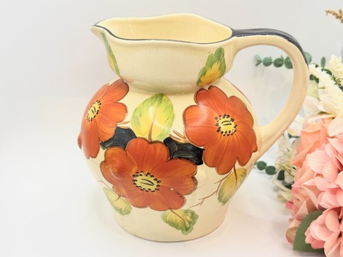 Vintage art deco floral jug - floral,