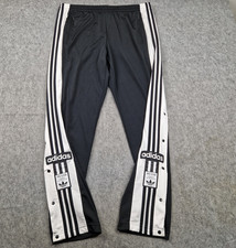 Adidas Tracksuit Bottoms Mens Extra Large Black Adibreak Firebird Poppers W36
