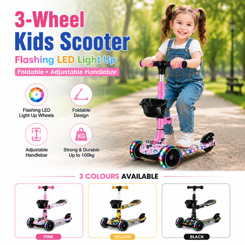 Wheel kids scooter flashing - scooter,