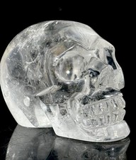 Large Clear Quartz Skull 100% Natural Beautifully Carved Stone 362.1g - 83mm
