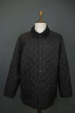Barbour Black Long Sleeve Collared Relaxed Fit Snap Front Quilted Jacket Sz 2XL