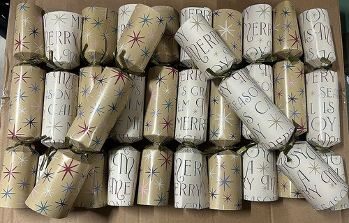 Christmas crackers gold - 12,