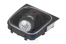 VW Golf MK5 6 Speed Gearknob with Black Leather Red Stitch Gaitor New Genuine OE