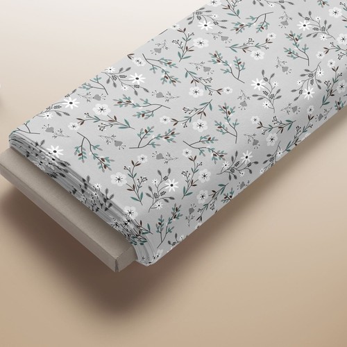 Cotton fabric meadow flowers - fabric,