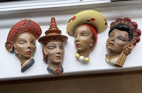 Bossons heads chalkware - bossons,
