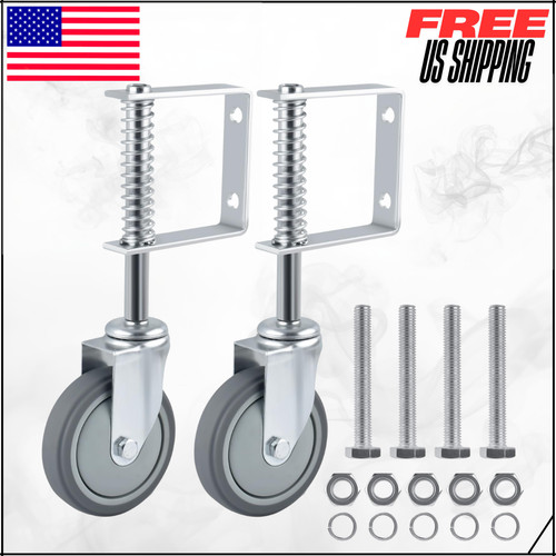 Spring loaded gate casters - gate, 4"