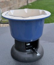 Le Creuset Fondue Pot, Blue. Please read description.        H