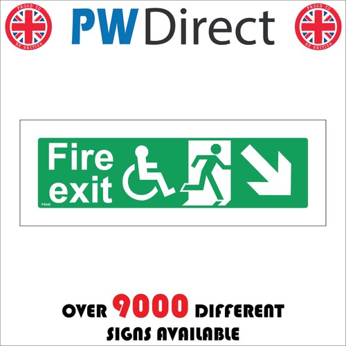Sign fire exit - fire, down