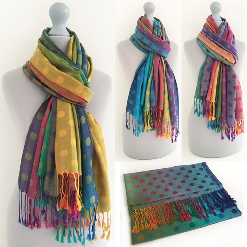 Ladies long bright rainbow - bright,
