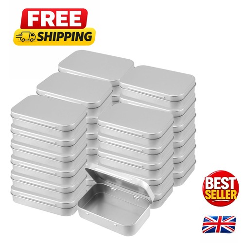 Stackable silver hinged tin - hinged,