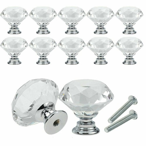 40mm crystal door knob - 8x,
