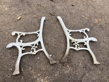 Pair Cast Iron/metal Garden Bench Ends, Wrought Iron Garden Seat Reclaimed