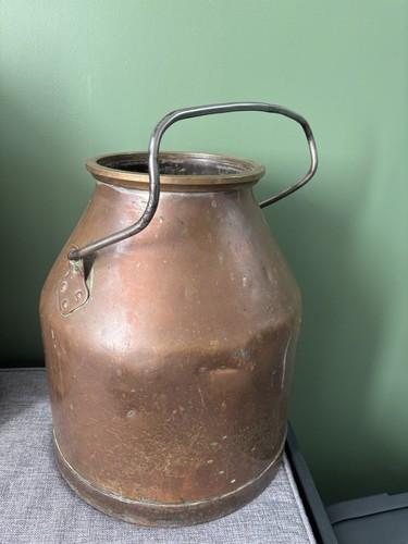 Vintage copper milk churn - milk,