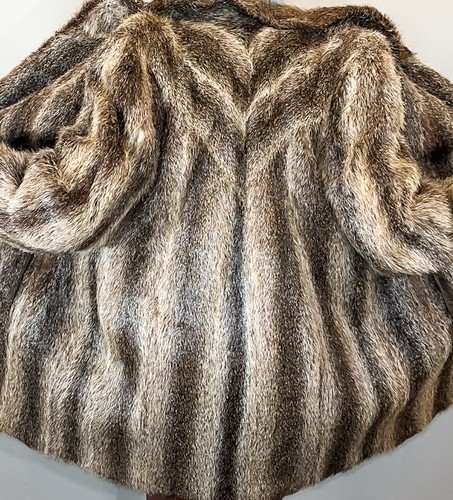 Real fur dark brown - brown, beige