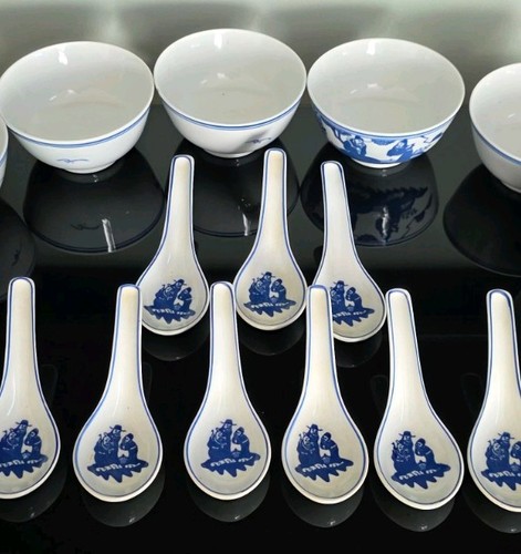 Vintage chinese blue white - ​vintage, blue&white