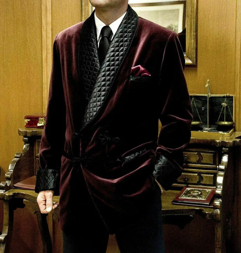 Men vintage velvet smoking - men,