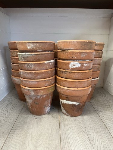 Vintage terracotta pot 17cm - vintage,