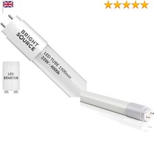 5ft LED T8 Tube 23W 2300lm Cool White Replacement for Fluorescent, Starter In...