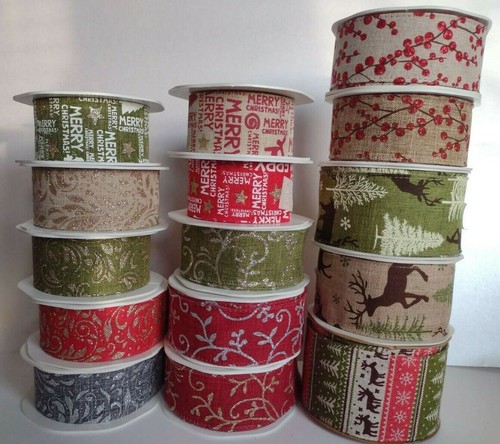 Wide christmas ribbon wired - wide,