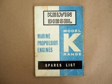 Kelvin Diesel Model K Range Marine Propulsion Engines Spare List 1968