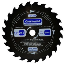 Charnwood TB1224 Low Noise Circular Saw Blade 300 x 30mm x 24T x 3.2k