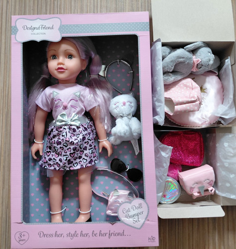 Designafriend cat doll with - doll,