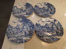 4 X Enoch Wedgwood Tunstall Ltd Old English Village Side Plates RARE SET VGC