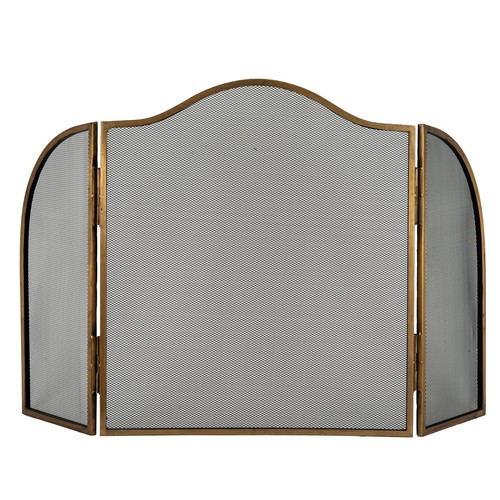 Antiqued brass fire screen - brass,