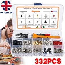 332PCS Computer Screws Standoffs Set Fit PC Hard Drive Motherboard Case Fan Kit