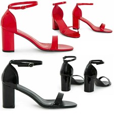 Womens Ladies Drag Queen Ankle Strap Buckle Open Toe Shoes Plus Sizes 9-12 UK