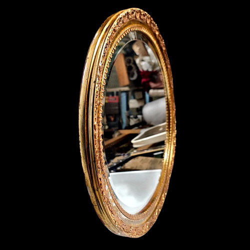 Vintage large oval gold gilt - large,